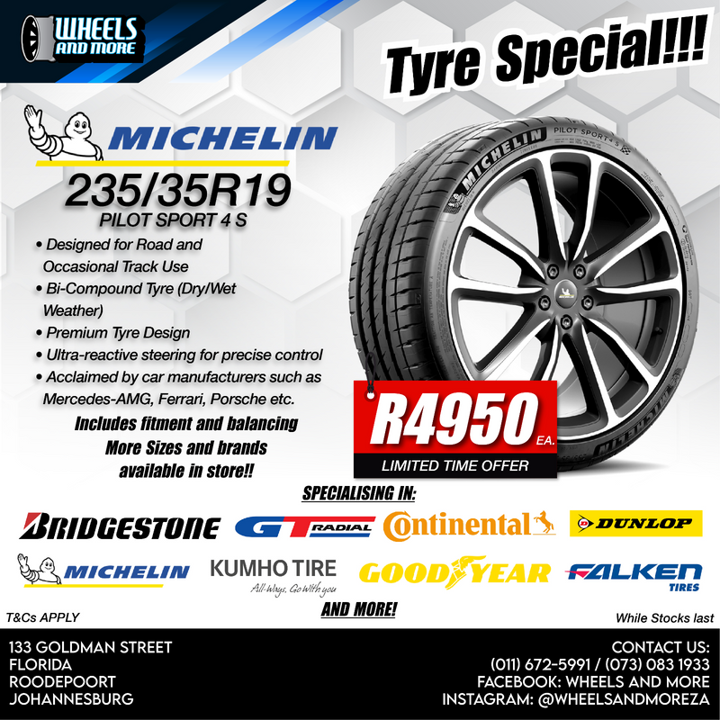 235/35R19 Michelin Pilot Sport 4S Tyres