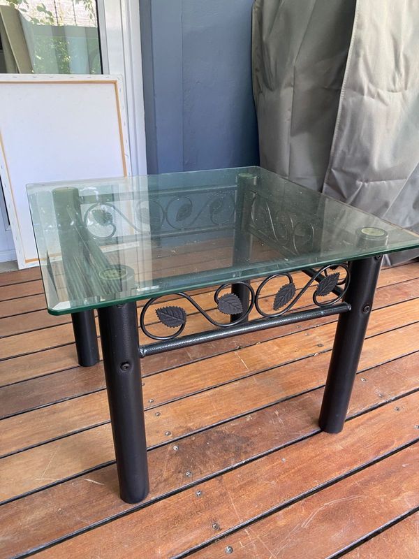 Glass coffee side table