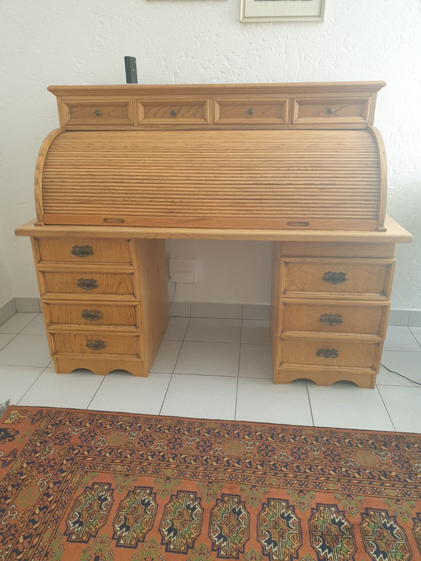Solid oak roll top desk for sale