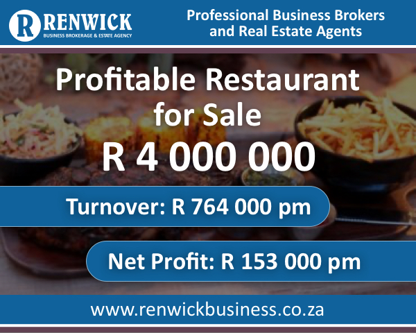 Business For Sale: Restaurant in West Rand