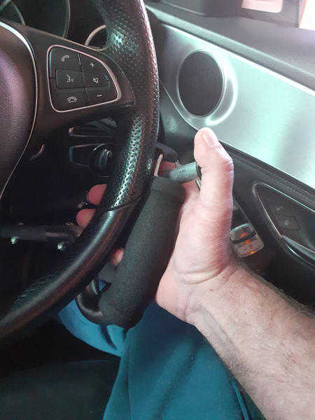 Portable hand controls for disabled drivers