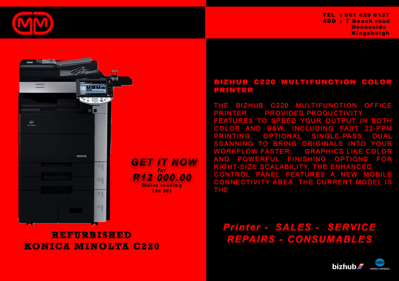 Konica Minolta C220 refurbished