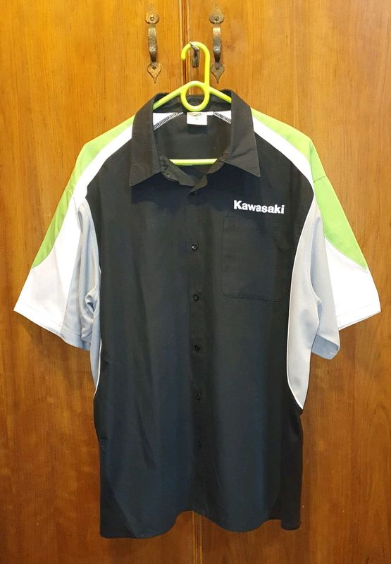 Kawasaki Button Up Short Sleeve Shirts for sale.