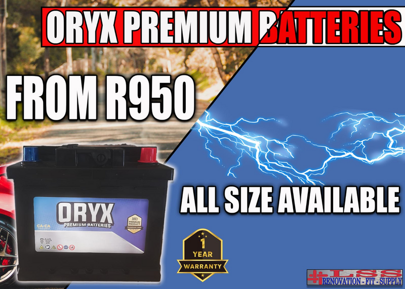 Oryx Car Batteries all sizes