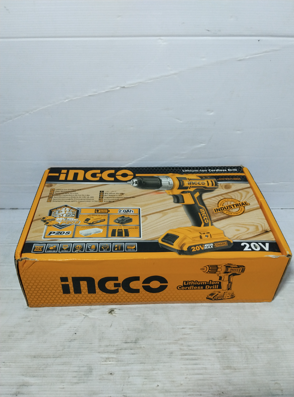 Ingco - Cordless Drill, 2 x 2Ah Batteries, Charger, Bag &amp; Accessory Set