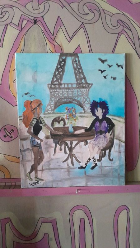 Painting: breakfast in Paris
