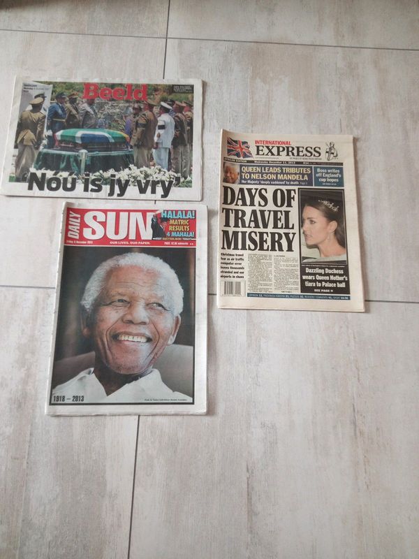 Vintage newspapers of Madiba