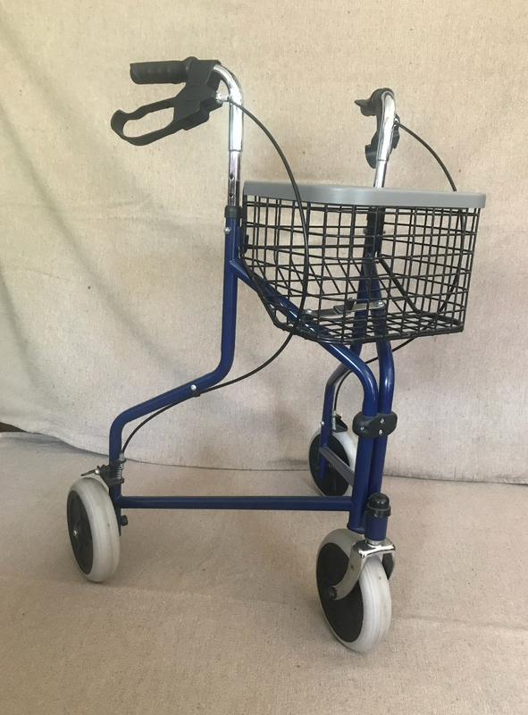 Rollator Shopper -Tricycle ( 3 Wheeler) steel blue c/w  8” Wheels.