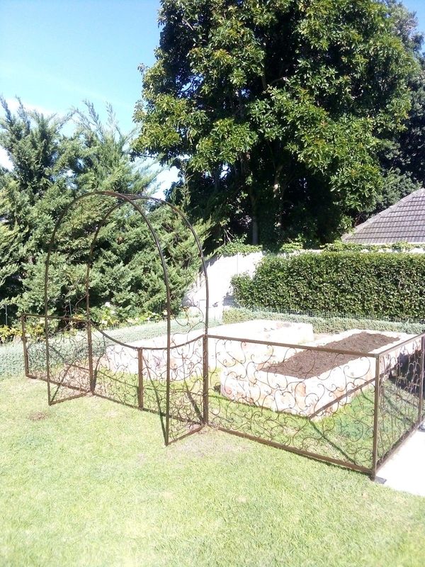 Fancy wrought iron food garden fence