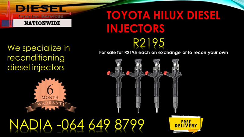 Toyota Hilux diesel injectors for sale on exchnage or we can recon