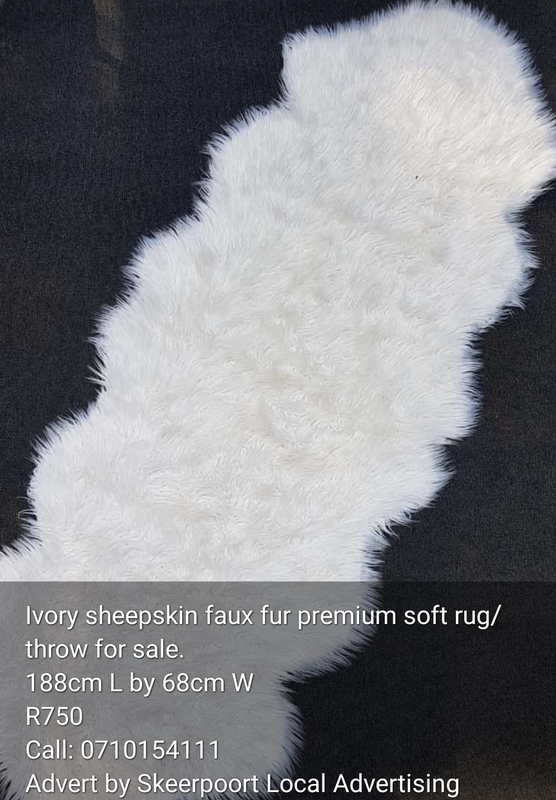 Ivory sheepskin faux fur premium soft rug for sale