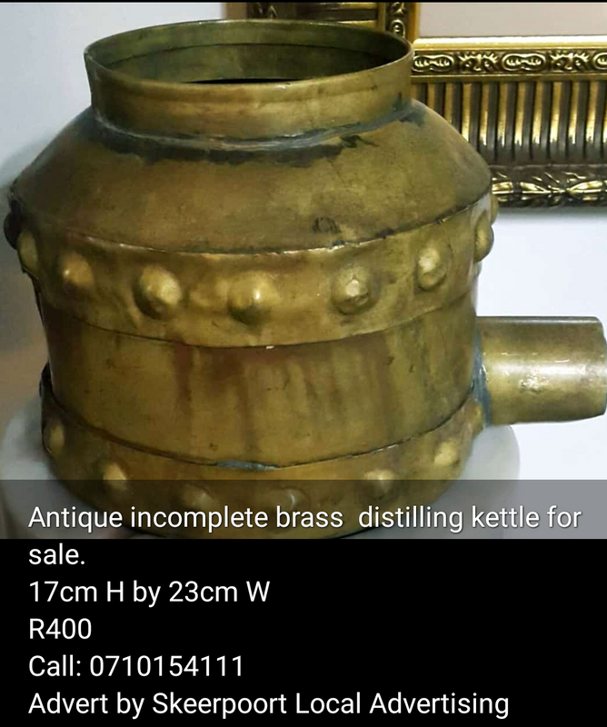 Antique incomplete brass distilling kettle for sale