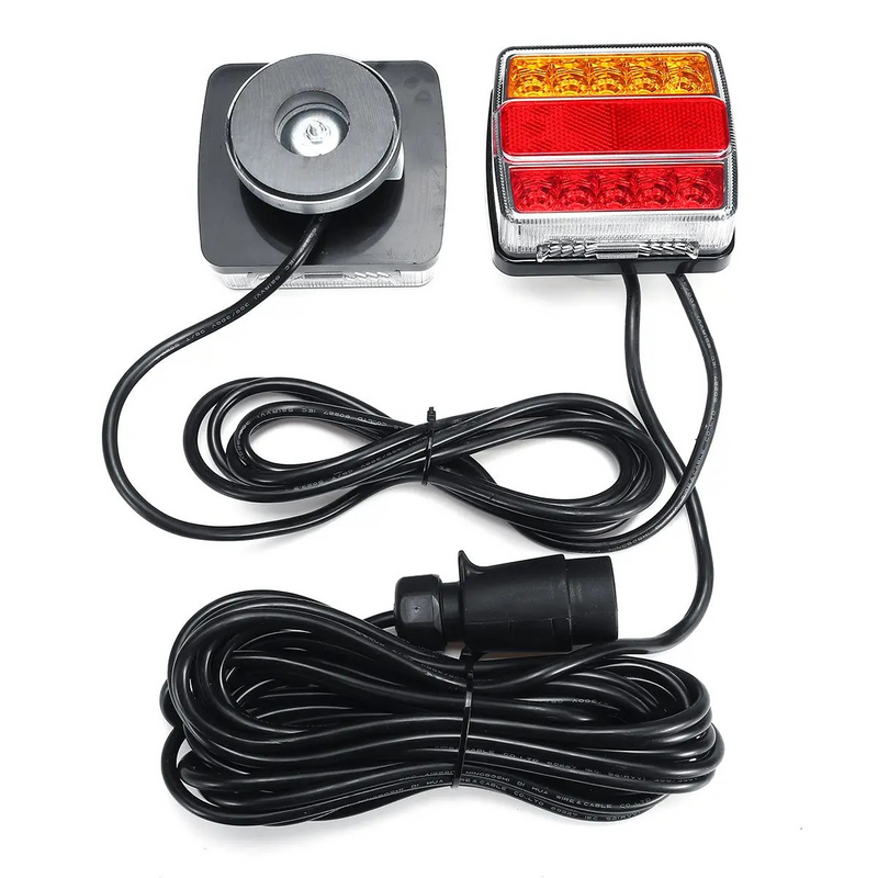 2pcs Magnetic Trailer Tail Lights Stop Indicator License Plate Lamp Waterproof 12V 16LED