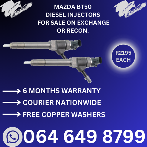 Mazda BT50 diesel injectors for sale on exchange or recon 6 months warranty