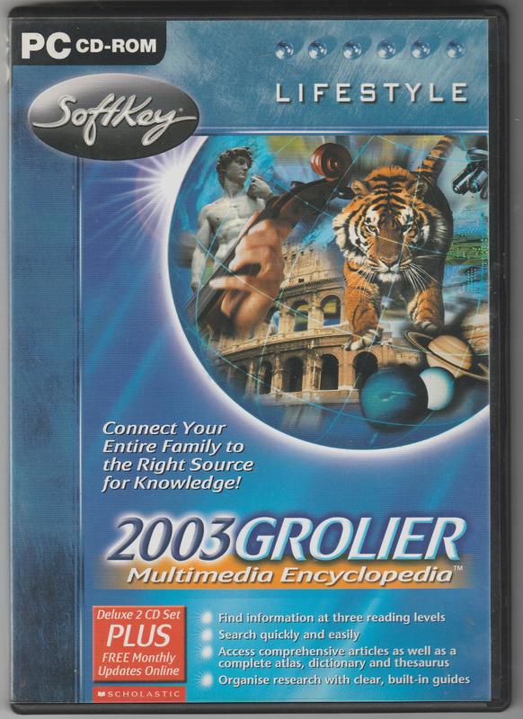 PC-DVD ROM - 2 x DVD&#39;s - 2003 GROLIER MULTIMEDIA ENCYCLOPEDIA