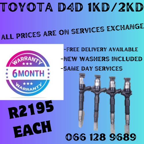 TOYOTA D4D 1KD &amp; 2KD DIESEL INJECTORS FOR SALE ON EXCHANGE OR TO RECON YOUR OWN