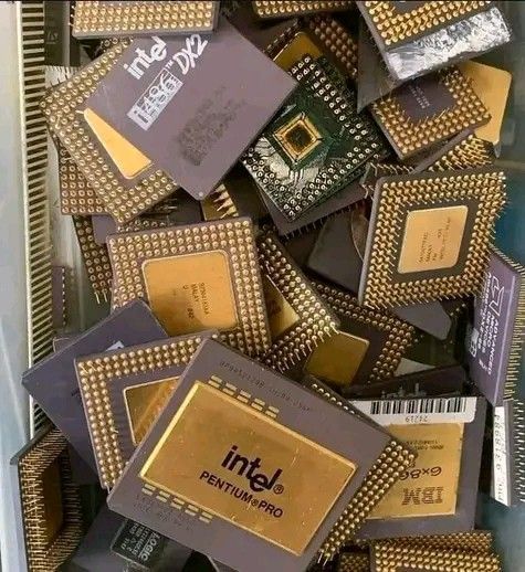 Trimmed gold fingers CPU scrap for gold recovery purposes