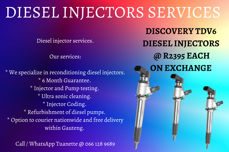 DISCOVERY TDV6 DIESEL INJECTORS FOR SALE ON EXCHANGE OR TO RECON YOUR OWN