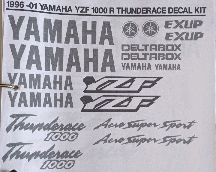 1996 Yamaha Thunderace YZF 1000 R decals stickers vinyl graphics sets