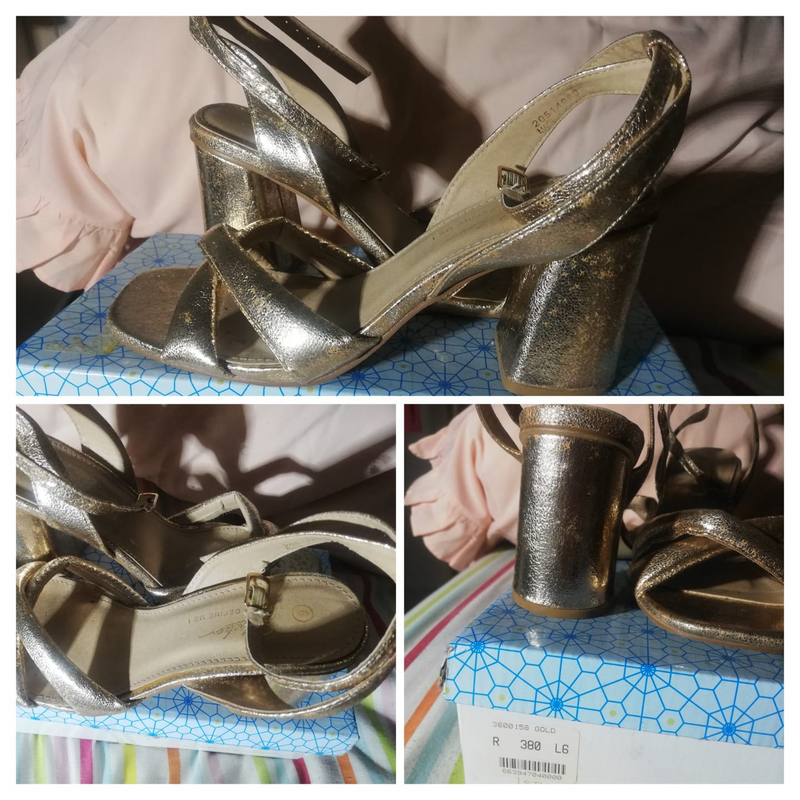 Gold strappy ladies sandals &#64;R100