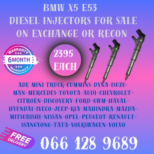 BMW X5 E53 DIESEL INJECTORS FOR SALE ON EXCHANGE WITH FREE COPPER WASHERS AND 6 MONTHS WARRANTY