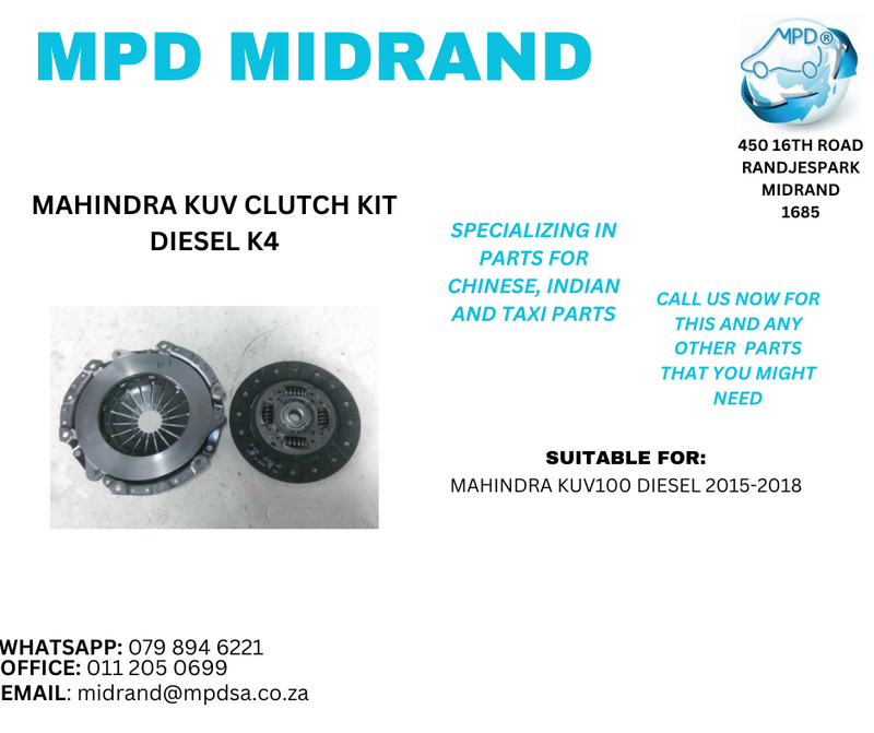 Mahindra KUV100 - Clutch Kit Diesel K4