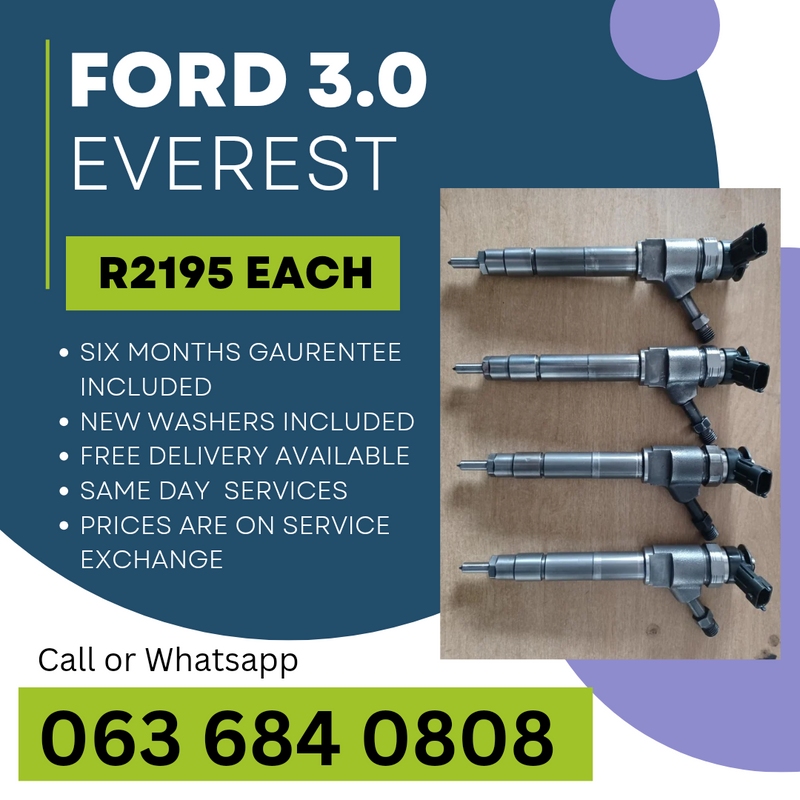 FORD EVEREST 3.0 DIESEL INJECTORS FOR SALE WITH WARRANTY
