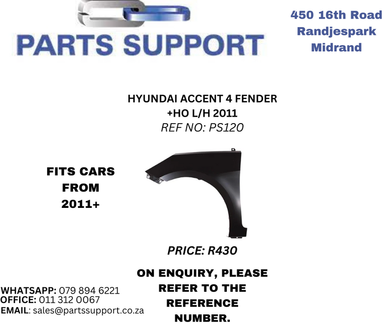 Hyundai Accent 4 Fender &#43;HO LH 2011