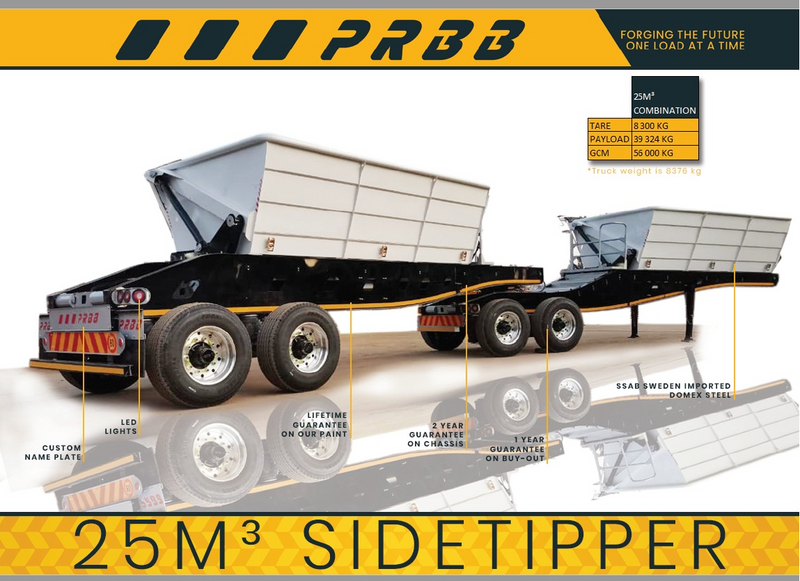 New 2024 PRBB 25m3 Bin Side Tippers
