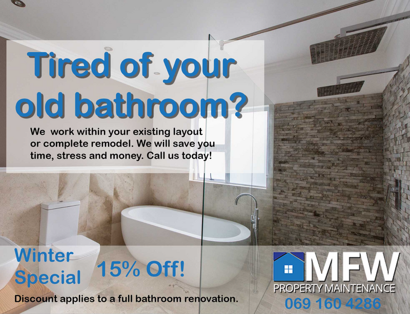 Renovate your old Bathroom! Winter Special - 15% Discount