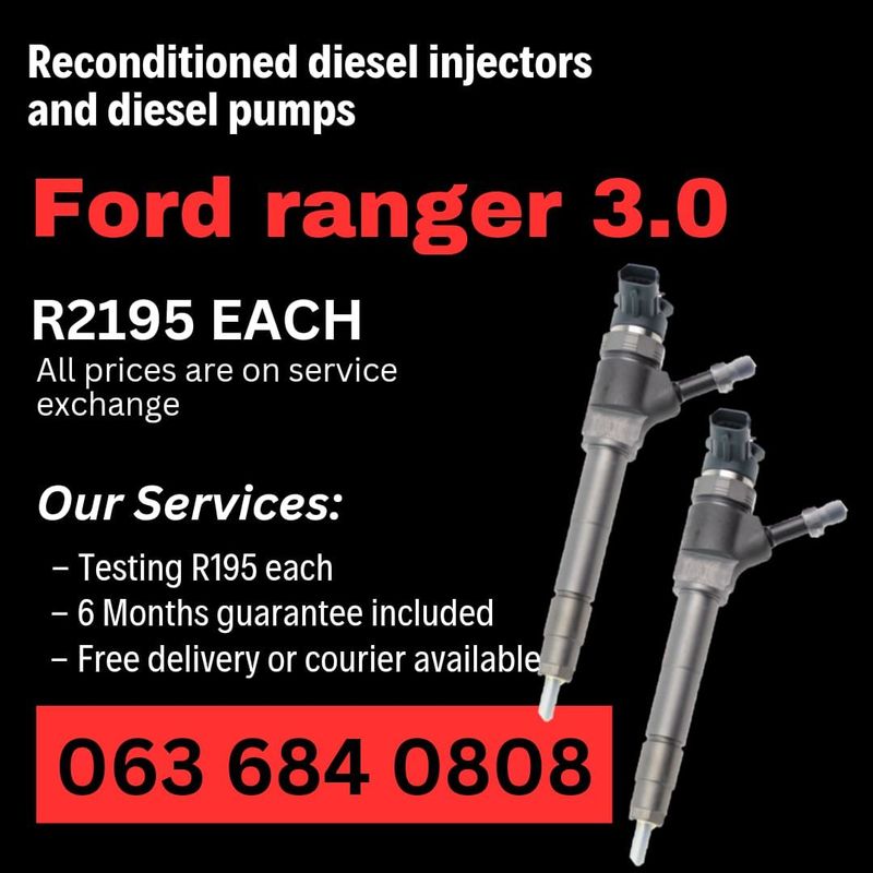 FORD RANGER 3.0 BRAND NEW AND RECONDITIONED DIESEL INJECTORS FOR SALE WITH WARRANTY