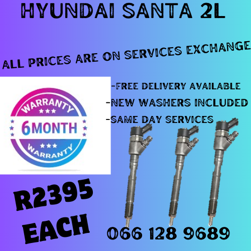 HYUNDAI SANTA FE 2L DIESEL INJECTORS FOR SALE ON EXCHANGE OR TO RECON YOUR OWN