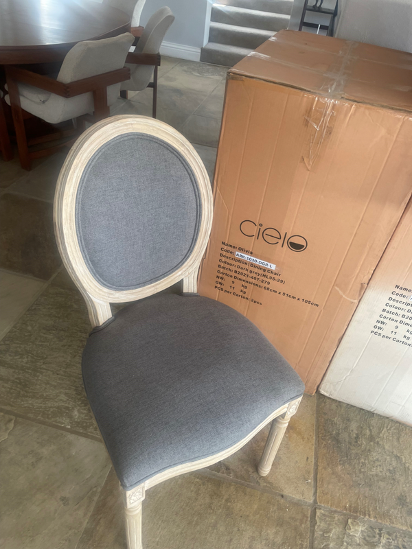 Cielo Olivia dining chairs - brand new still in box