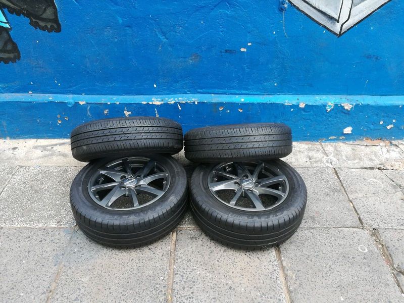 A set of 14inch 4x100 PCD mags and tyres for Chevrolet spark/opel corsa KIA picanto/Datsun go/Suzuki