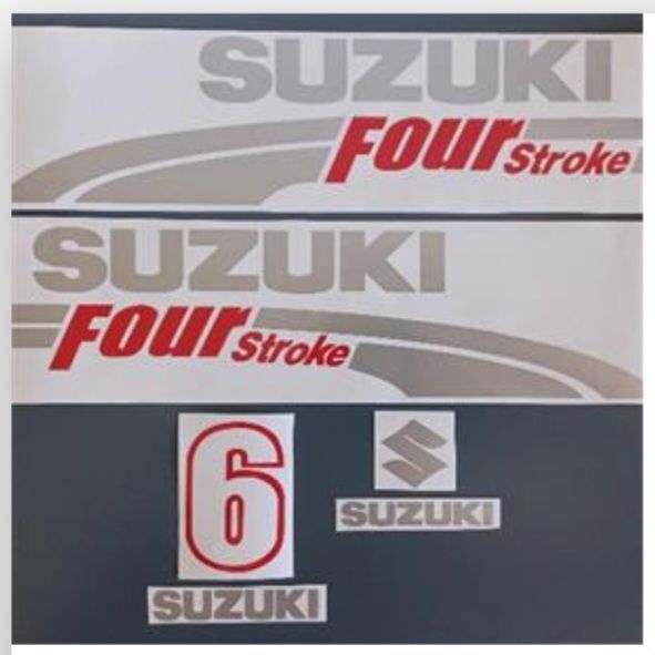 Suzuki DF 6 HP outboard motor stickers decals