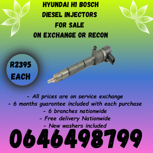 Hyundai H1 Diesel injectors for sale on exchange or to recon with 6 months warranty