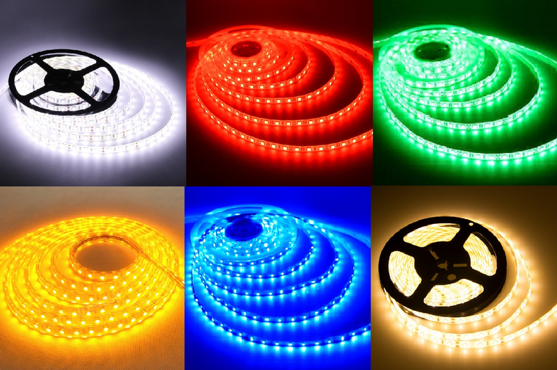 LED Strip Lights 12V Waterproof, Dustproof, 5 Metre Rolls. In Assorted Colours. Brand New Products.