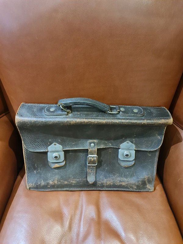 Antique Early 19th Century Leather Laptop Briefcase