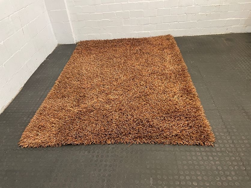 Brown Shaggy Wool Carpet 230cm x 170cm -