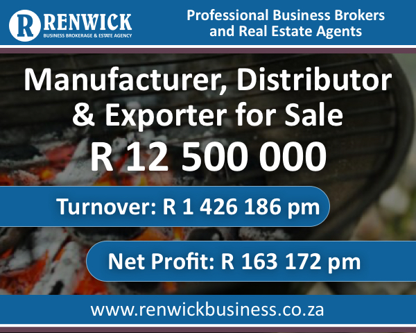Business for Sale: Manufacturer, Distributor and Exporter