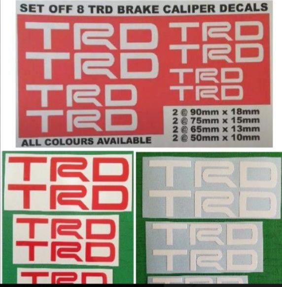 TRD toyota brake caliper decals stickers graphics