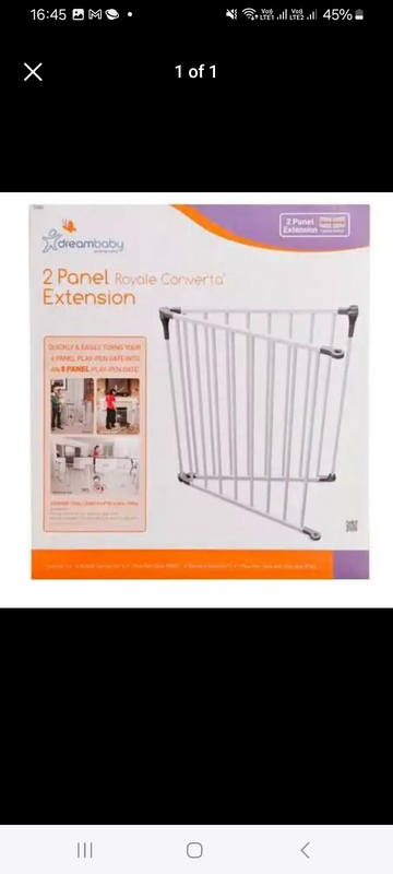 Dreambaby 2 Panel Royale Converta Extensions -CharcoalThe 2 Panel Royale Converta Extensions  quickl
