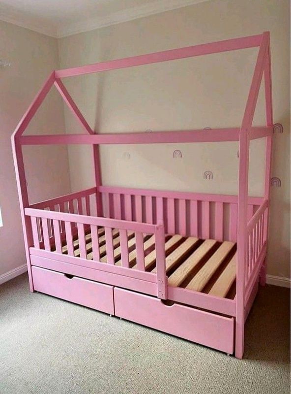 Kids house beds with underneath drawers