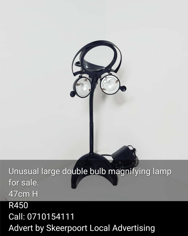 Unusual large double bulb magnifying lamp for sale