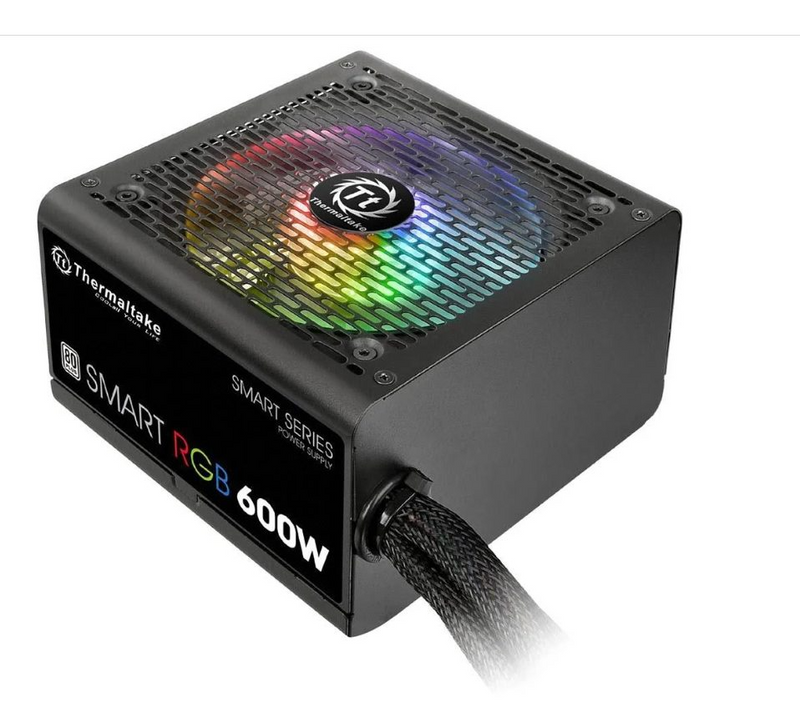 Almost new Thermaltake Smart RGB 600W 80&#43;RGB Fan ATX 12V 2.3 Kaby Lake Ready Power Supply