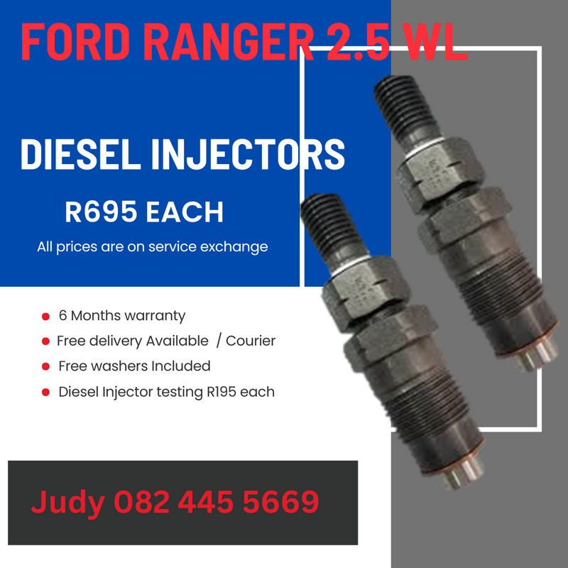 Ford Ranger 2.5 WL Diesel Injectors for sale on service exchange or to recon