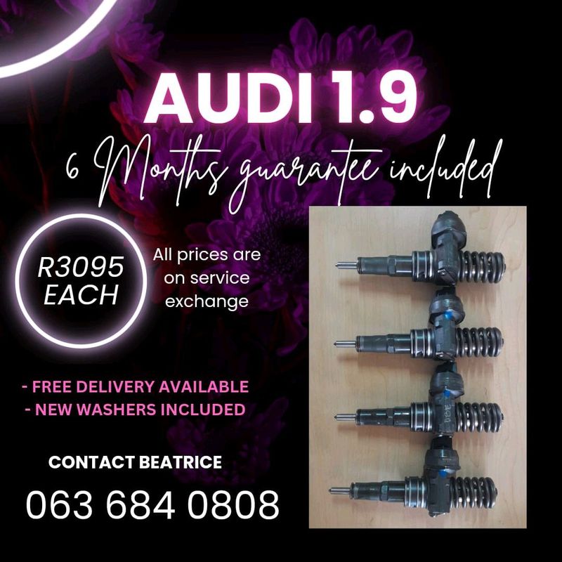 AUDI 1.9 DIESEL INJECTORS FOR SALE WITH WARRANTY ON