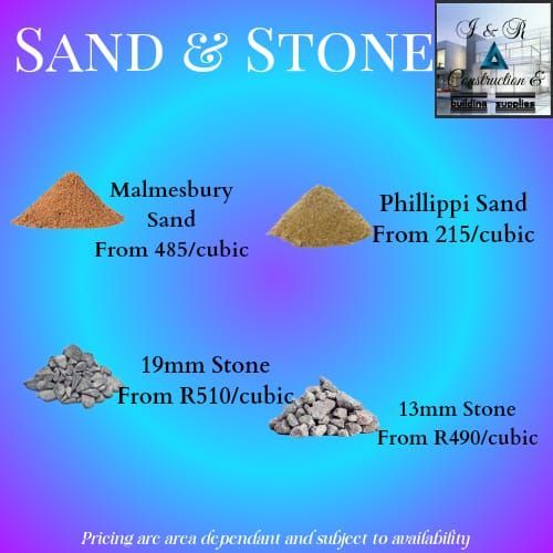 Sand and Stone, SAME day delivery, ALL area&#39;s of Capetown