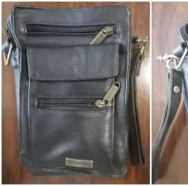Mens genuine Leather.. Brando wrist bag.... Black...excellent condition