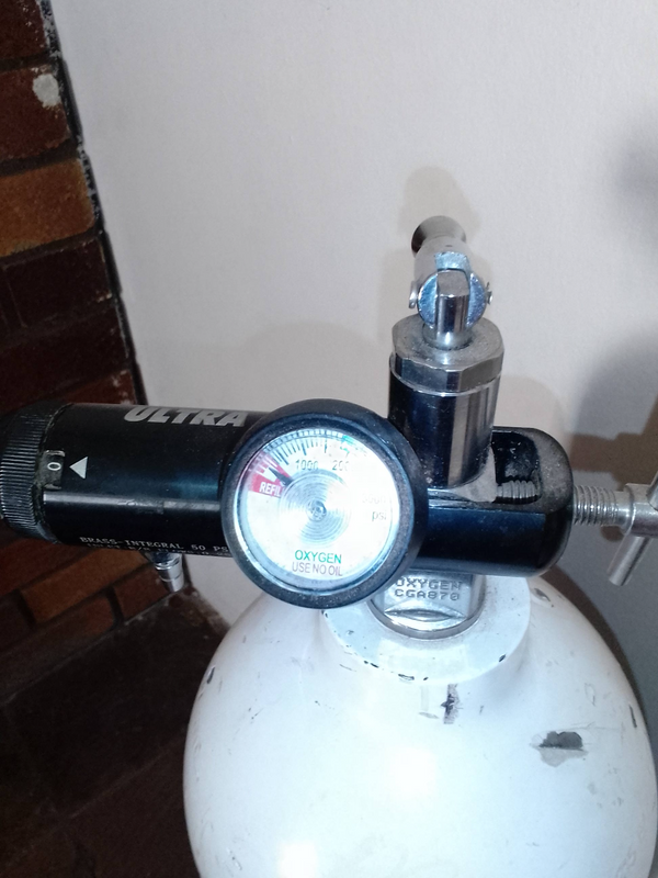 Used medical oxygen tank